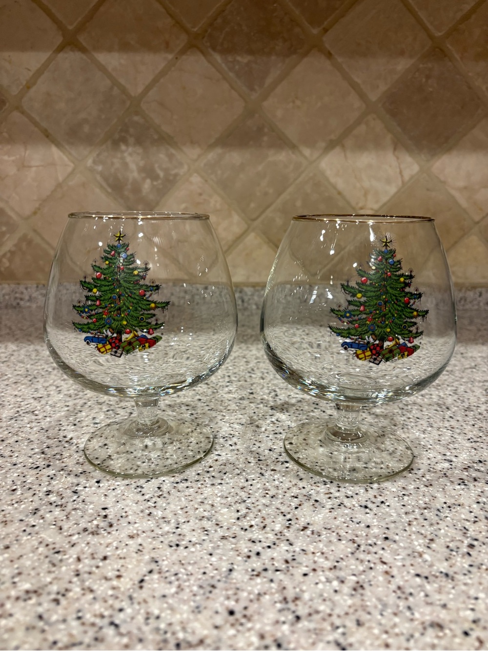 Vintage Cuthbertson Christmas Tree Brandy Glass
